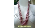 Beaded Seed Necklace multi Colors